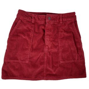 Abercrombie & Fitch Red Corduroy Mini Skirt Women's Size Small